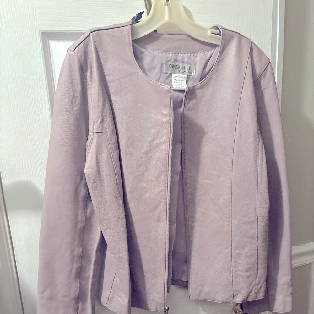 Beautiful and Stylish Light lavender leather jacket. SZ 10